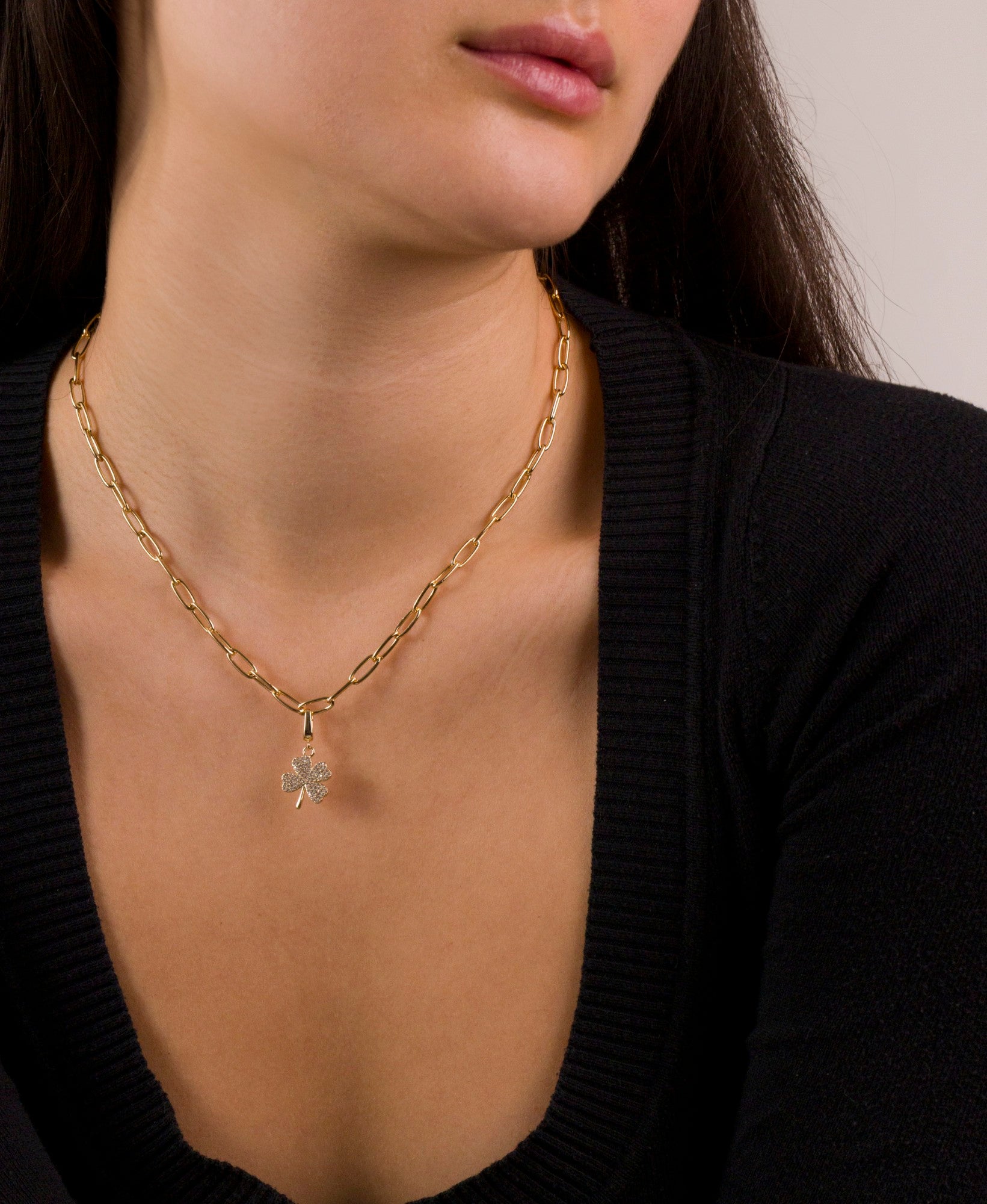 Pavé Clover Clip Charm