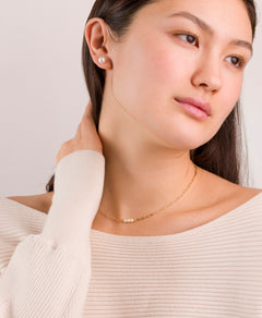 Ivory Freshwater Pearl Studs Earrings