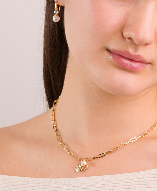 Ivory Pearl CZ Drop Earrings