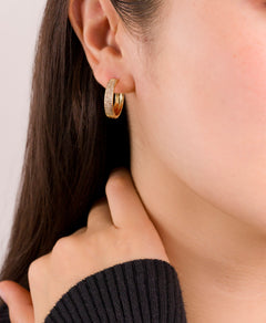 Pavé CZ Hoop Earrings