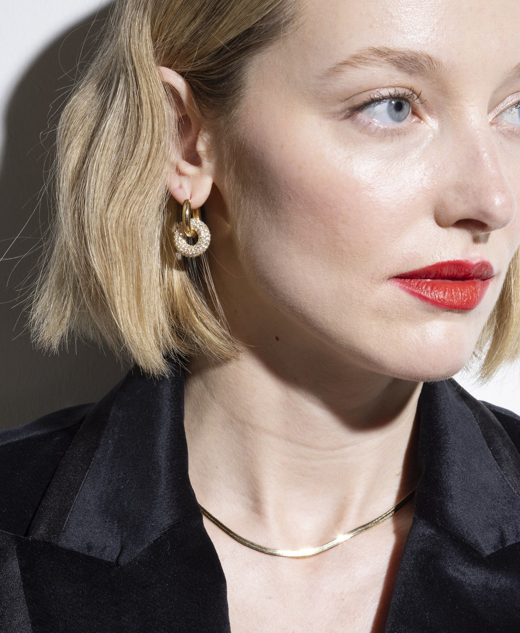 Pavé Link Hoop Earrings