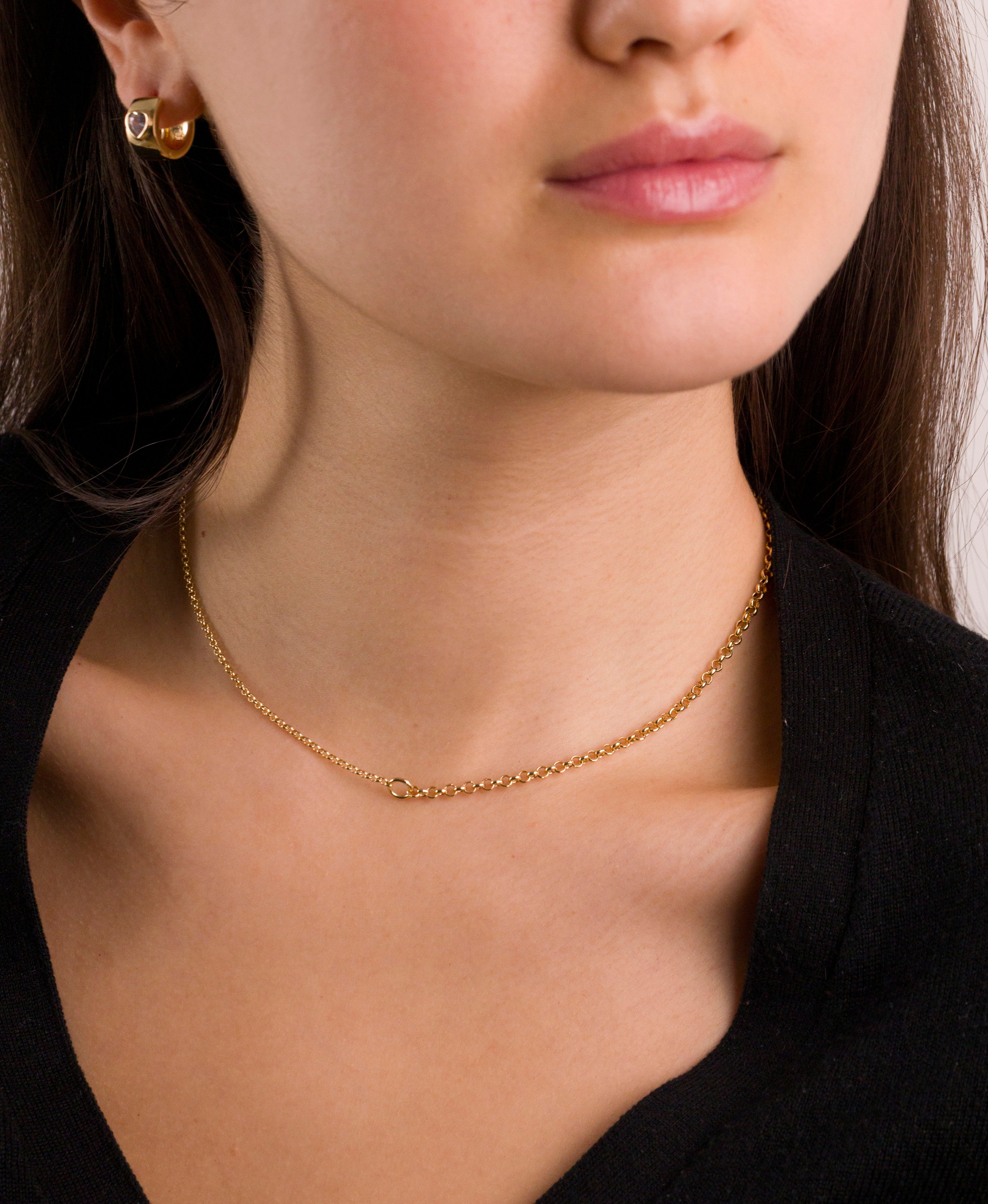 Gold Half-and-Half Chain Necklace