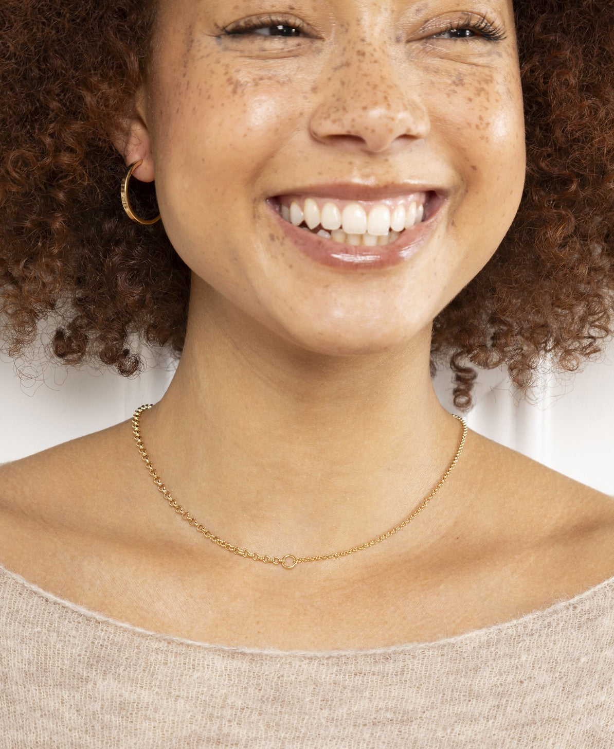 Gold Half-and-Half Chain Necklace