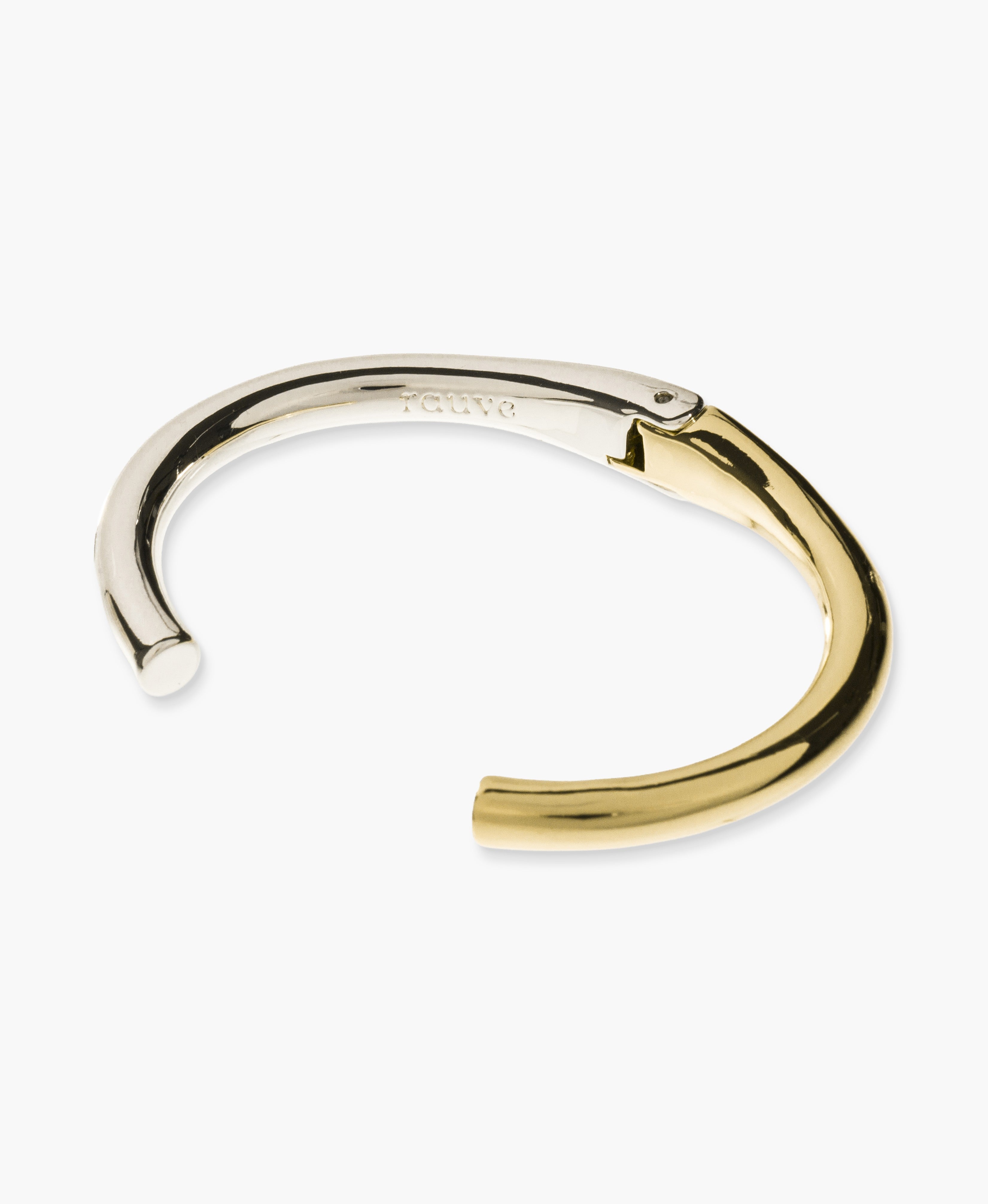 Two Tone Open Cuff Bracelet