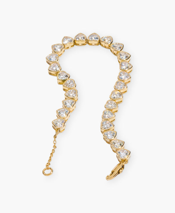 Heart CZ Link Bracelet