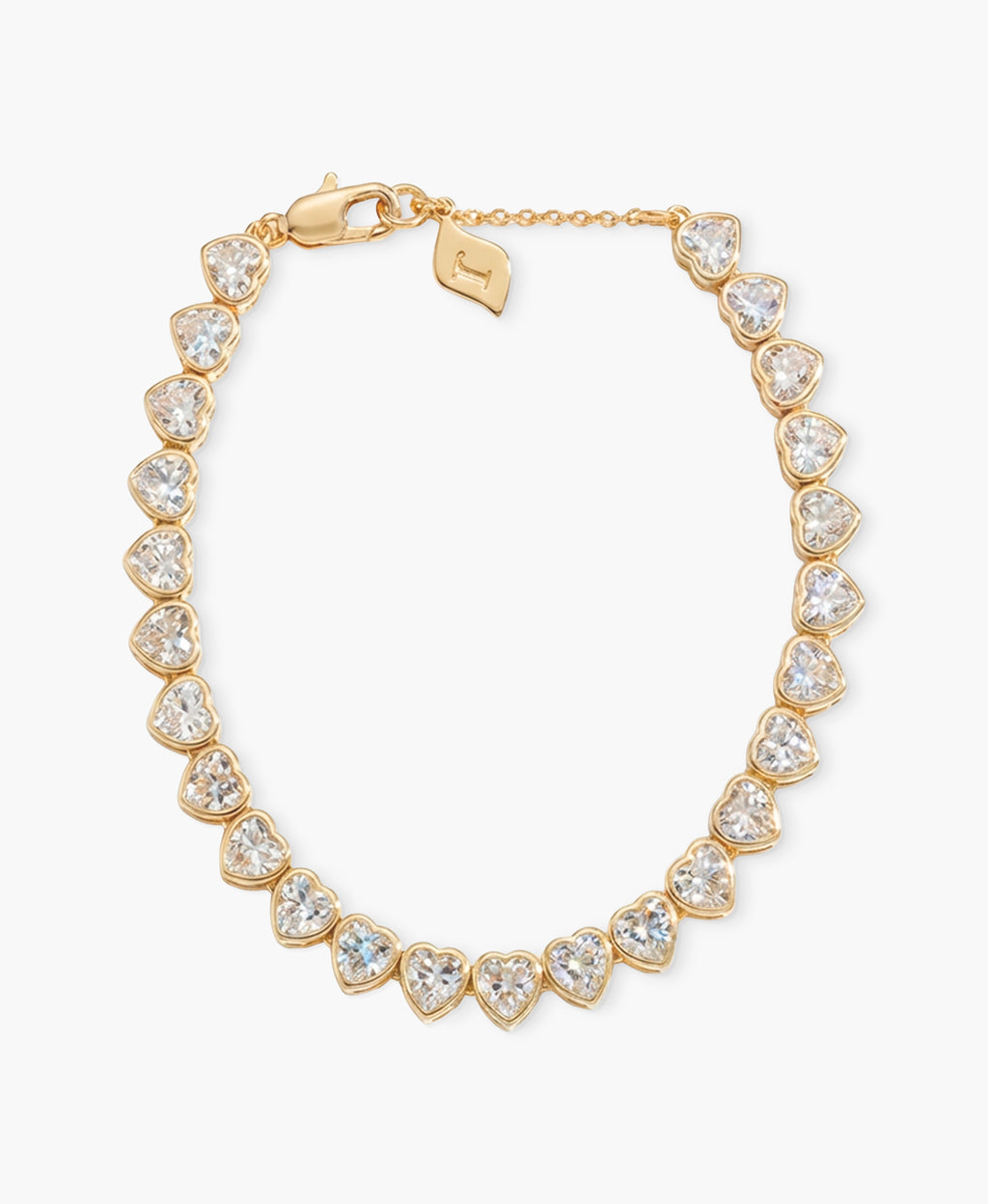 Heart CZ Link Bracelet