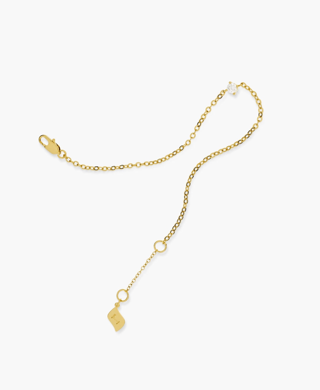 Gold CZ Accent Chain Bracelet