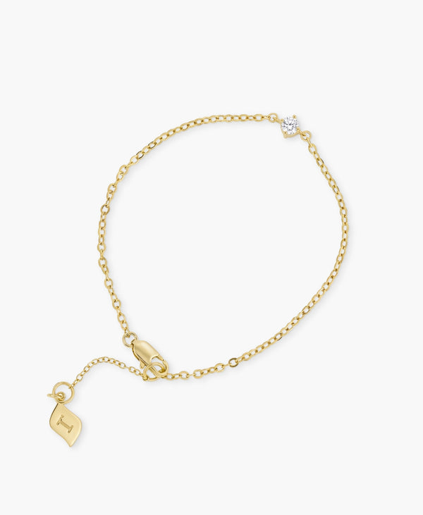 Gold CZ Accent Chain Bracelet