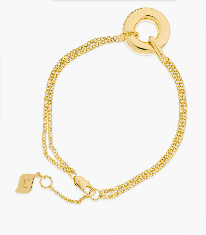 Double Chain Circle Bracelet