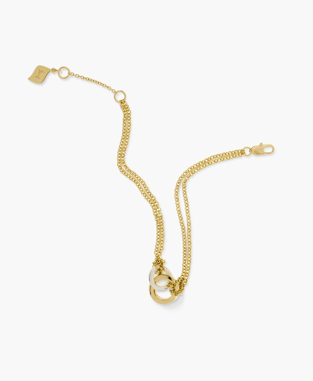 Interlocking Ring Double Chain Bracelet