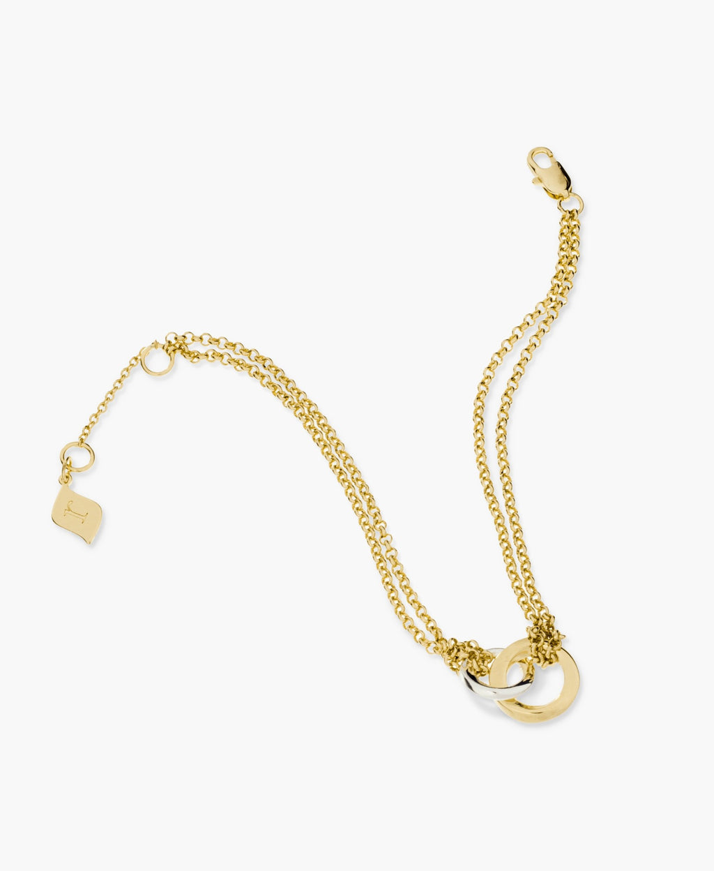 Interlocking Ring Double Chain Bracelet