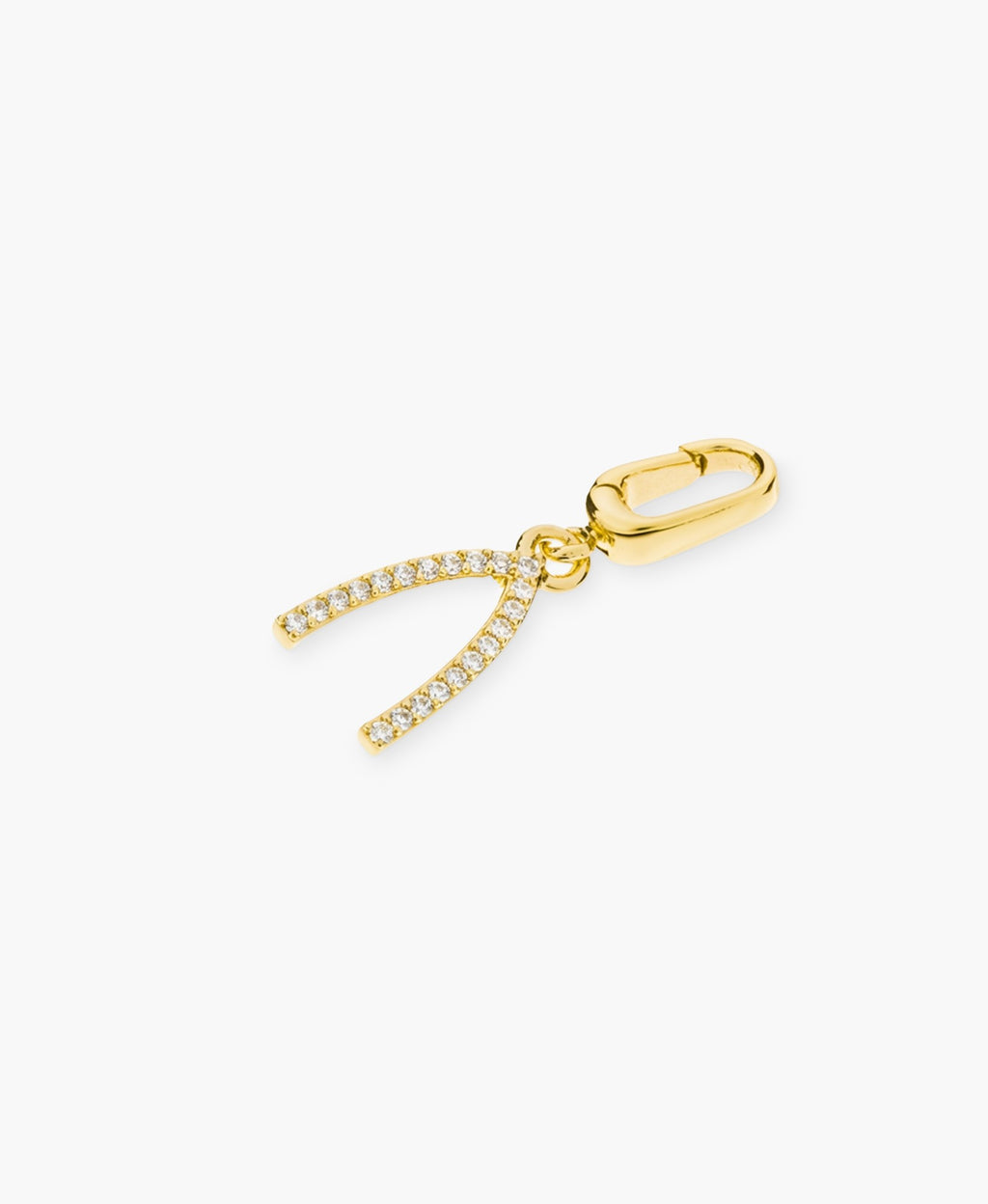 Pavé Wishbone Charm Clip