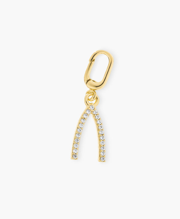 Pavé Wishbone Charm Clip