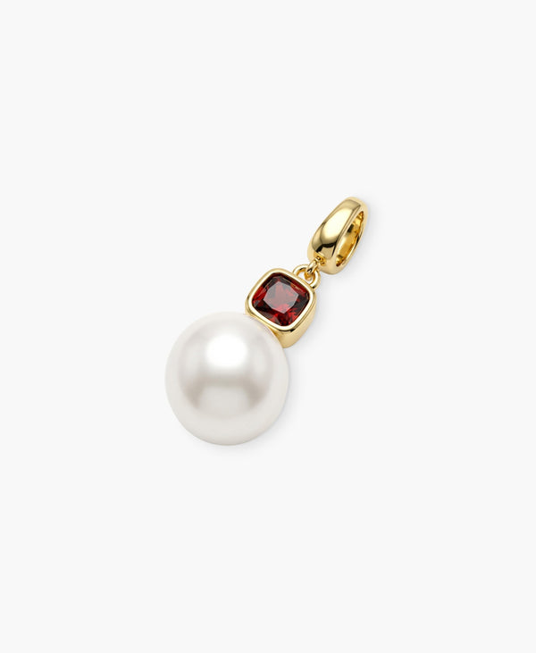 Pearl & CZ Charm (Gold)