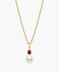 Pearl & CZ Charm (Gold)