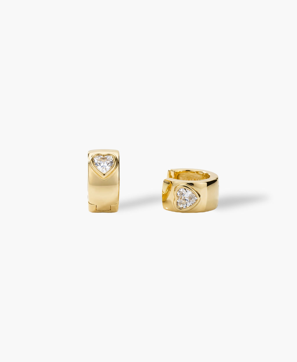 Heart Stone Huggie Earrings