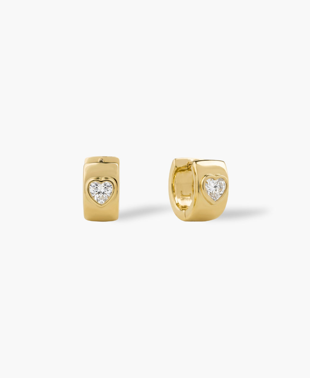 Heart Stone Huggie Earrings