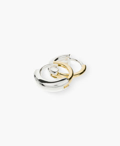 Two-Tone Hoop Earrings in Gold and Silver