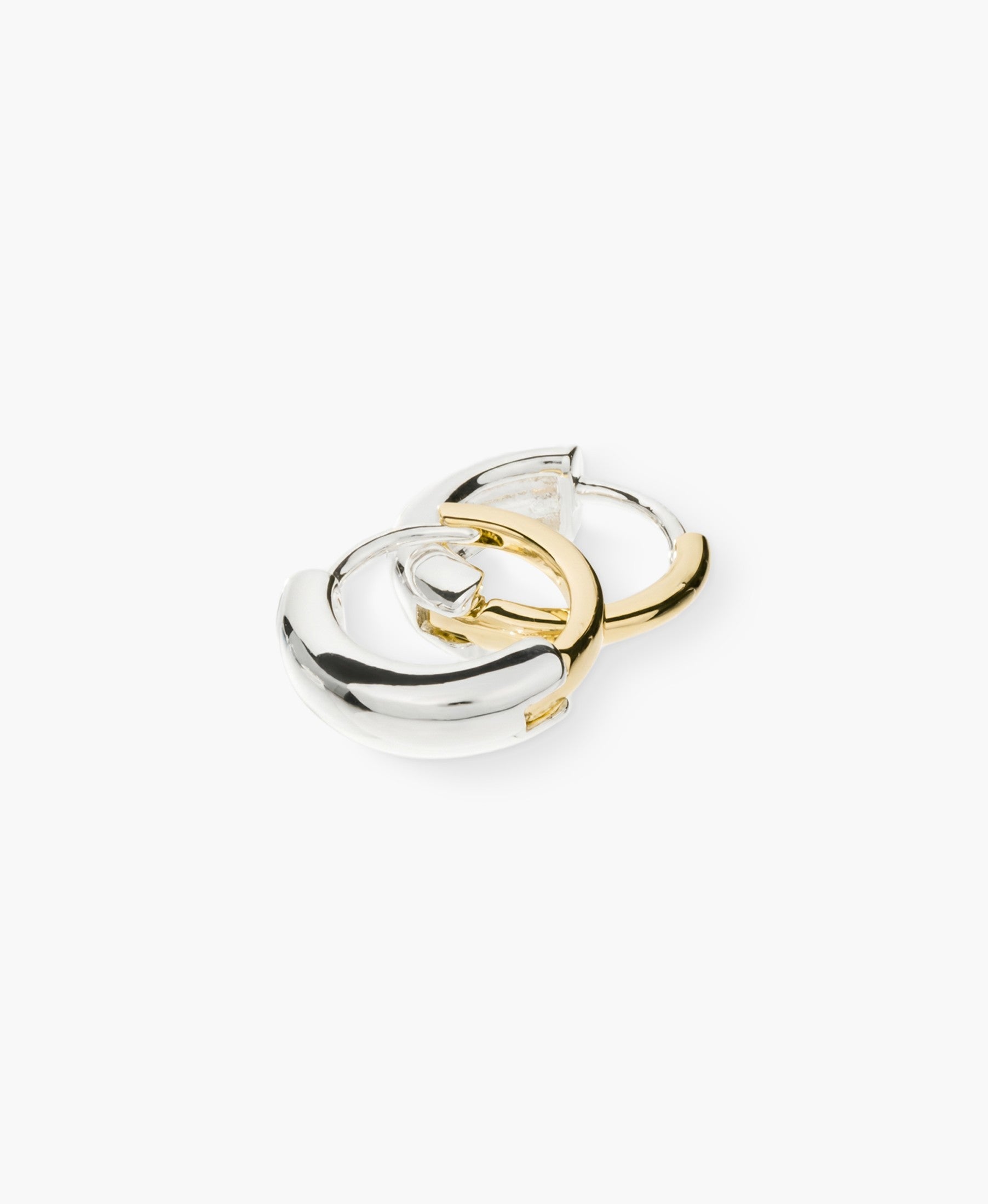 Two-Tone Hoop Earrings in Gold and Silver