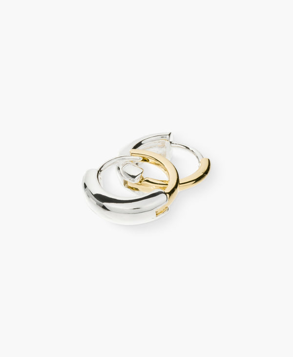 Two-Tone Hoop Earrings in Gold and Silver