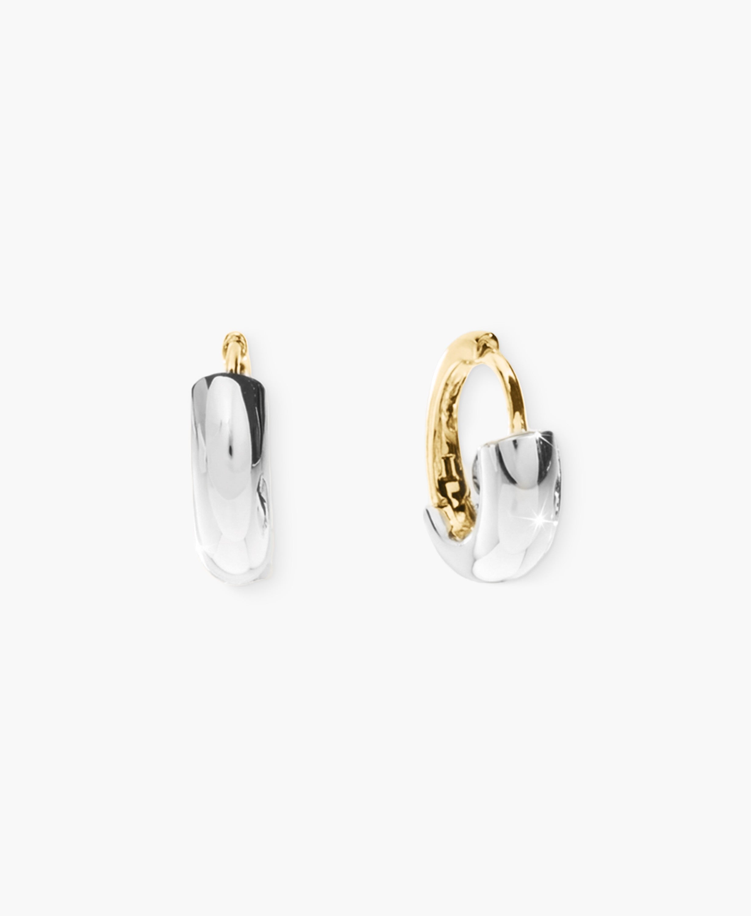 Two-Tone Hoop Earrings in Gold and Silver