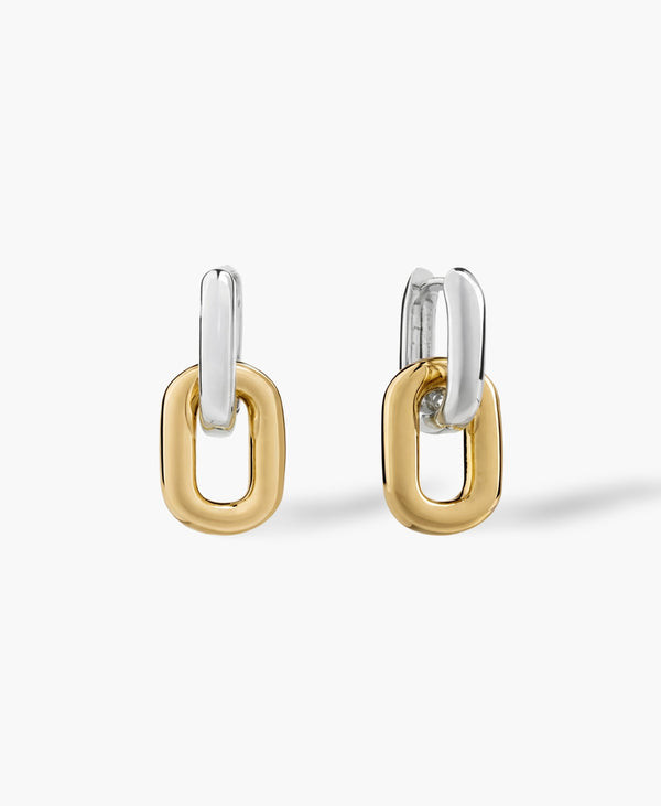 Sculptured Earrings in Gold or Gold/Silver
