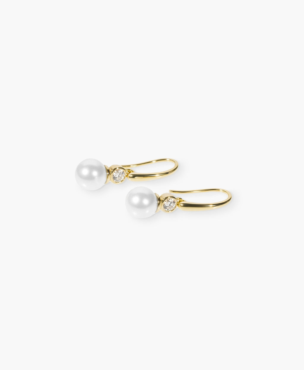 Ivory Pearl CZ Drop Earrings