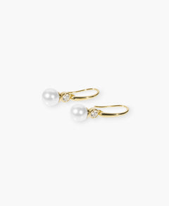 Ivory Pearl CZ Drop Earrings