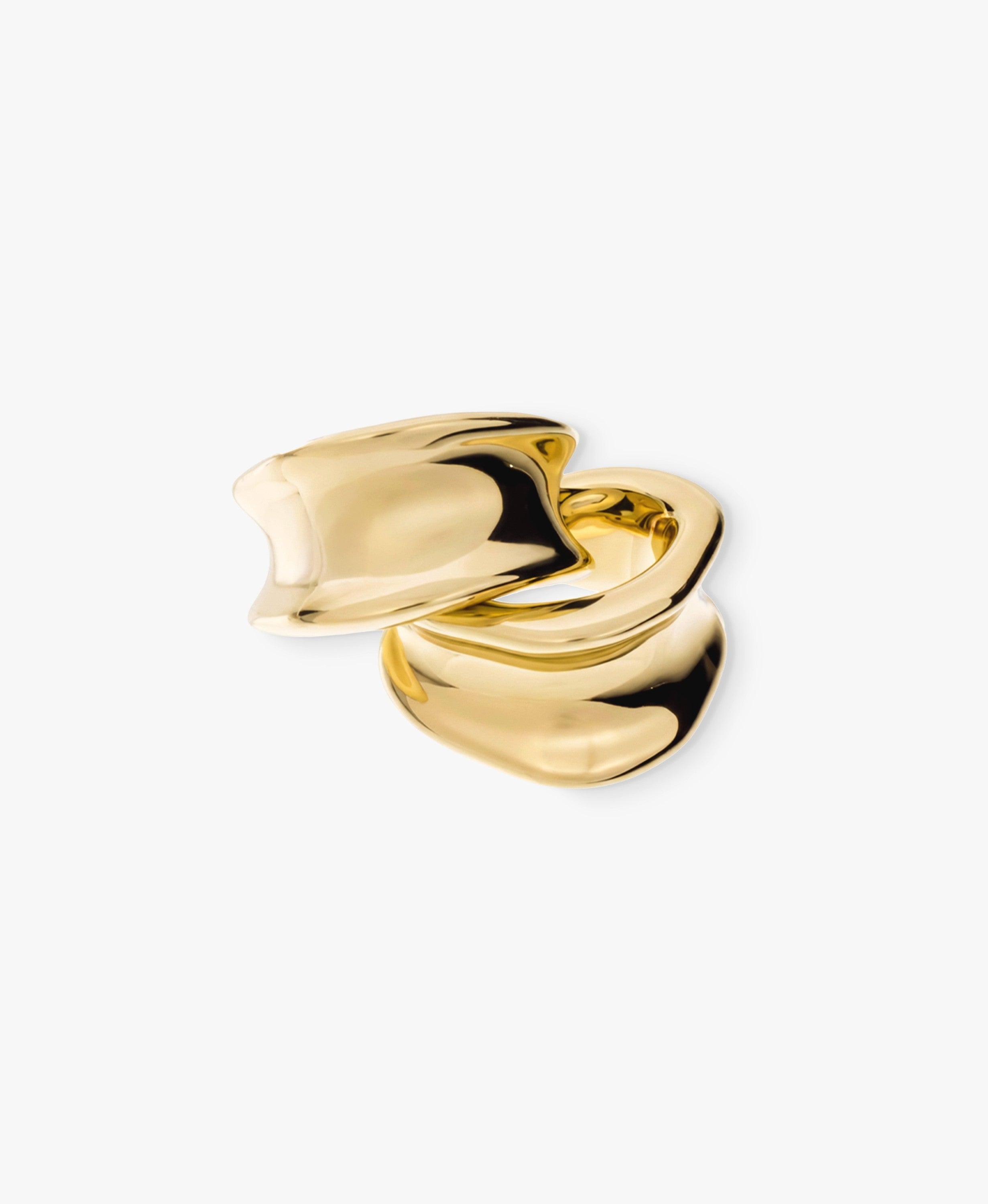 Gold Sculptured C-Hoop Earrings
