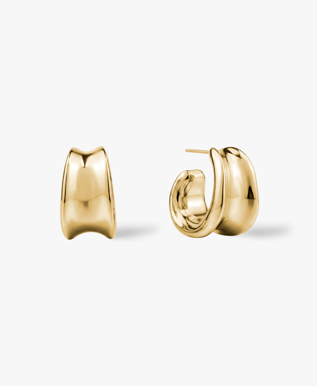 Gold Sculptured C-Hoop Earrings