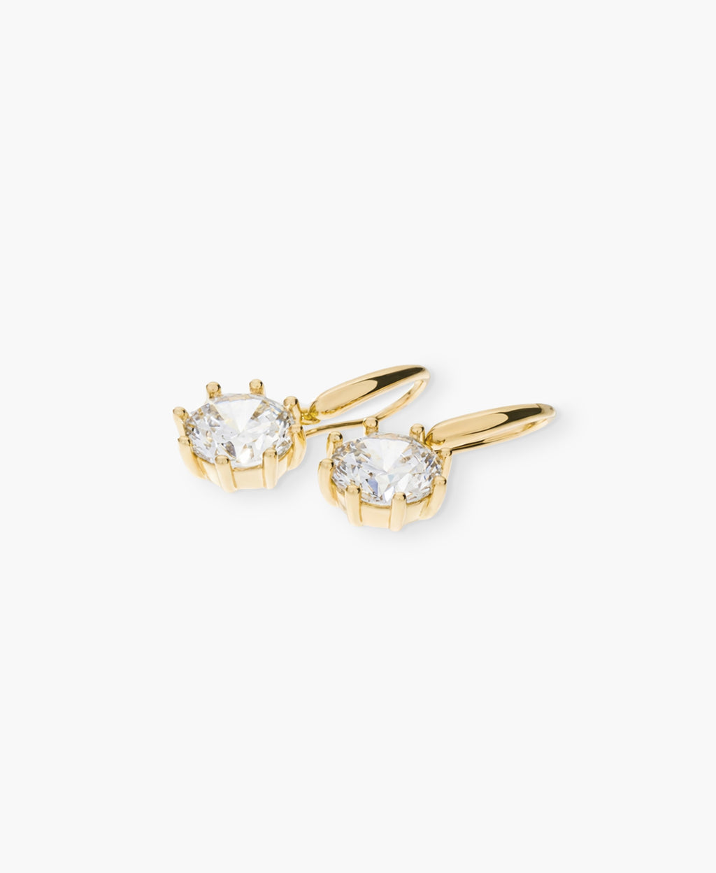 Faceted CZ Fish Hook Drop Earrings