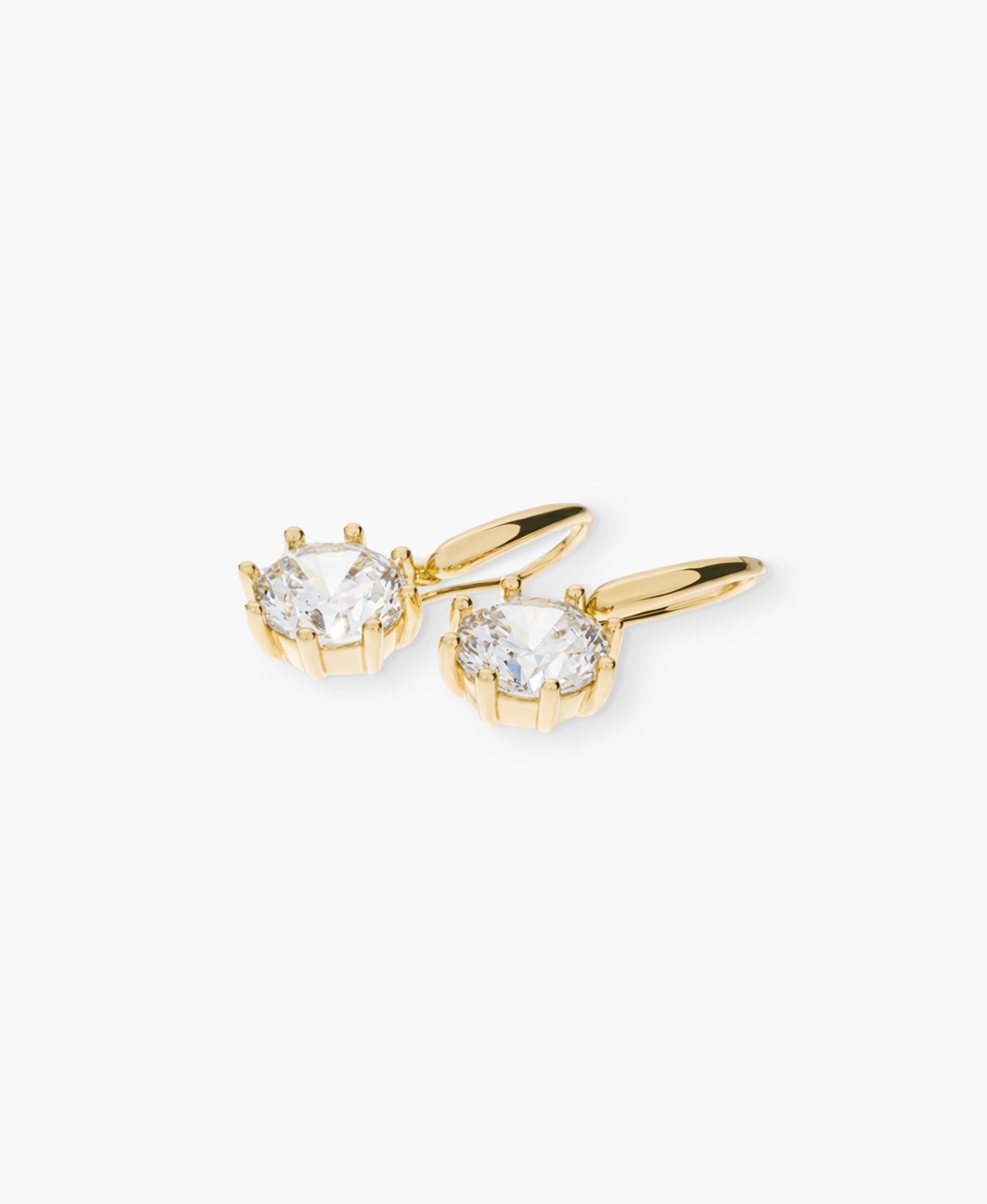 Faceted CZ Fish Hook Drop Earrings