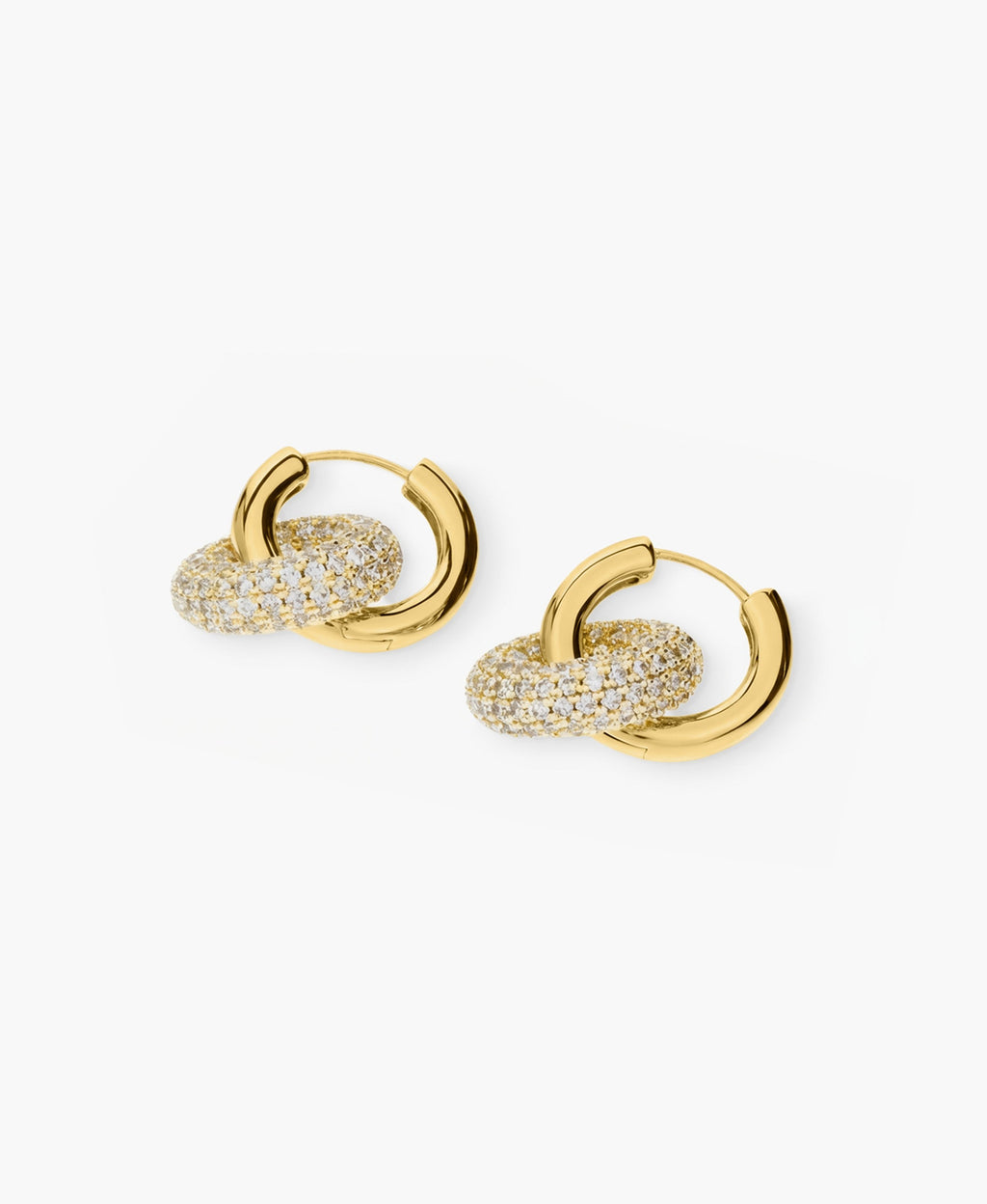 Pavé Link Hoop Earrings