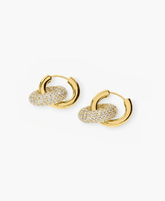 Pavé Link Hoop Earrings