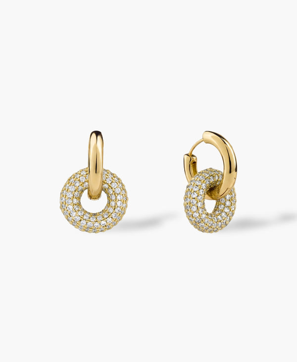 Pavé Link Hoop Earrings
