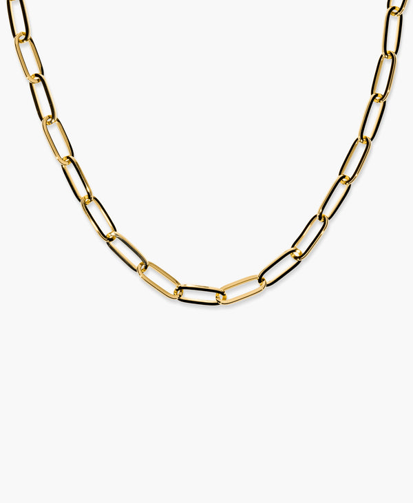 Elongated Paperclip Chain Necklace
