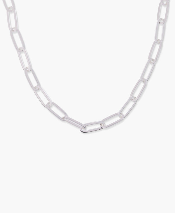 Elongated Paperclip Chain Necklace