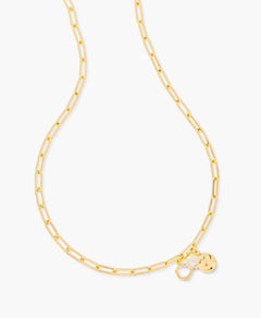 Paperclip Chain Necklace with Mixed Charms
