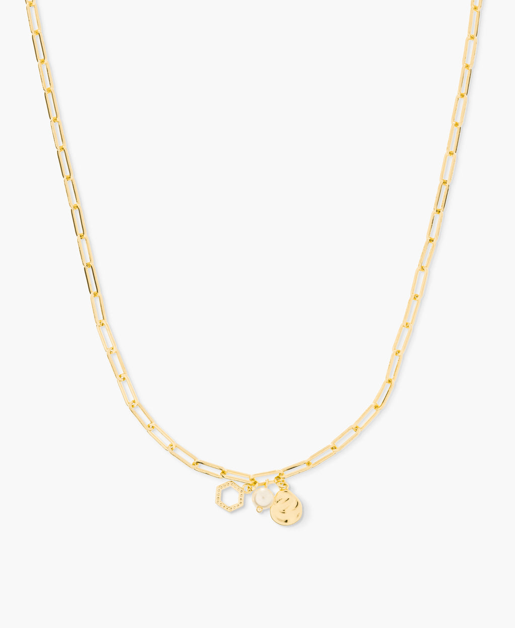 Paperclip Chain Necklace with Mixed Charms