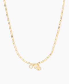 Paperclip Chain Necklace with Mixed Charms