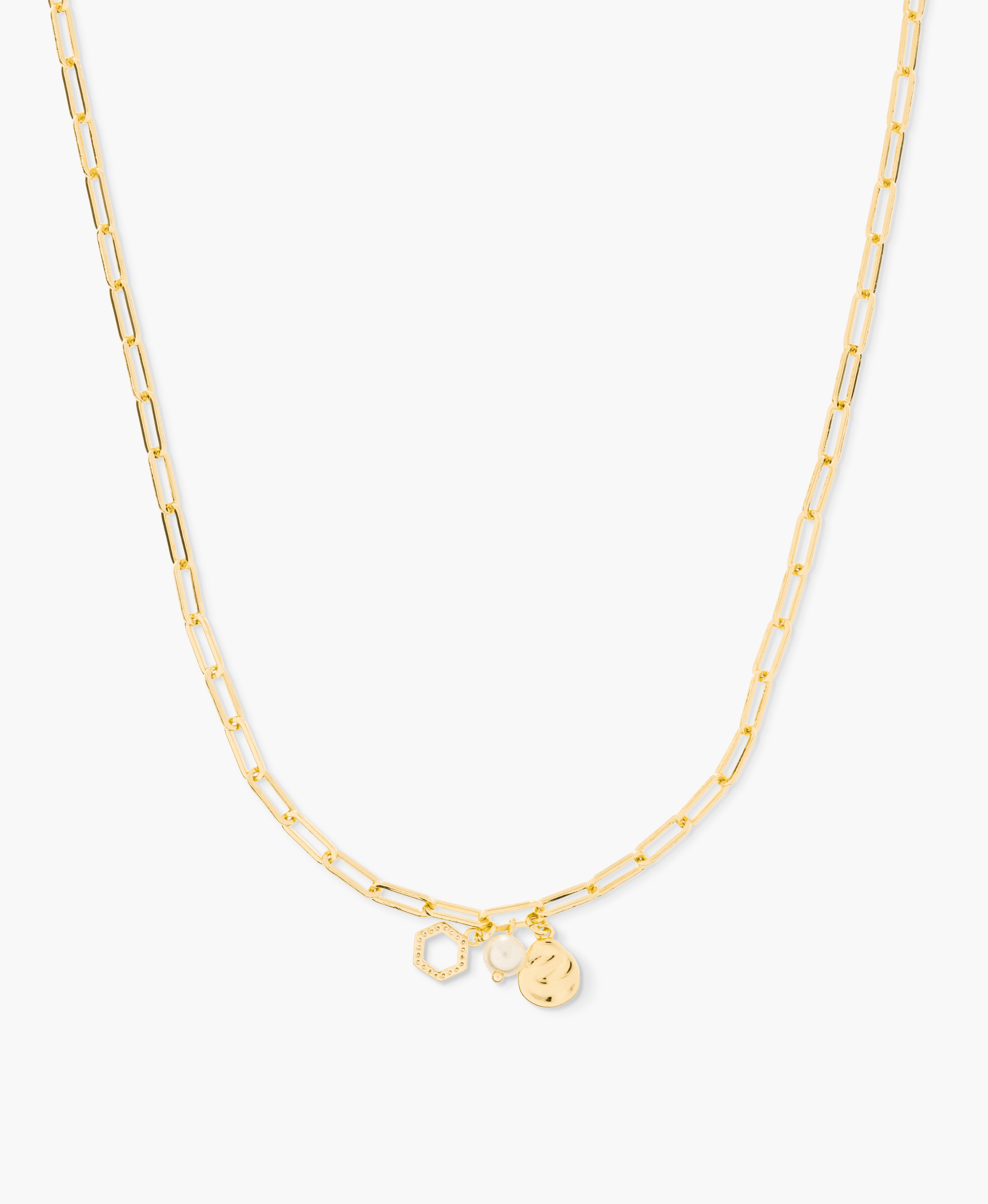 Paperclip Chain Necklace with Mixed Charms