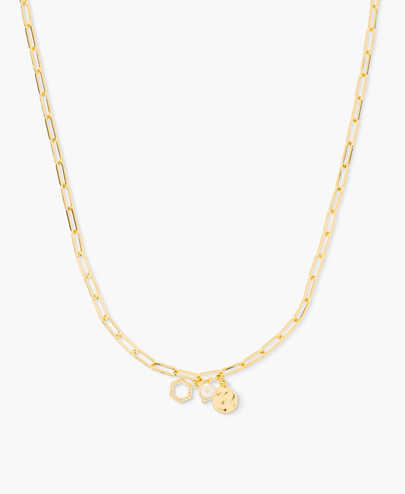 Paperclip Chain Necklace with Mixed Charms