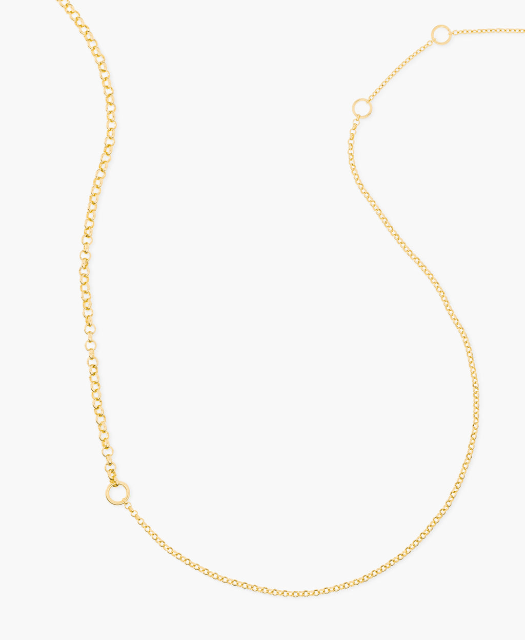 Gold Half-and-Half Chain Necklace