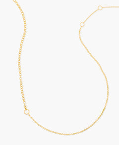 Gold Half-and-Half Chain Necklace