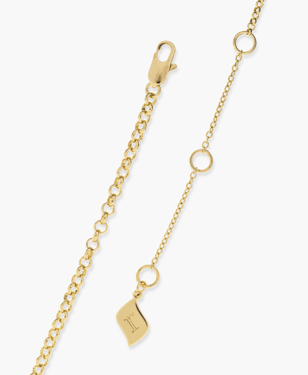 Gold Half-and-Half Chain Necklace