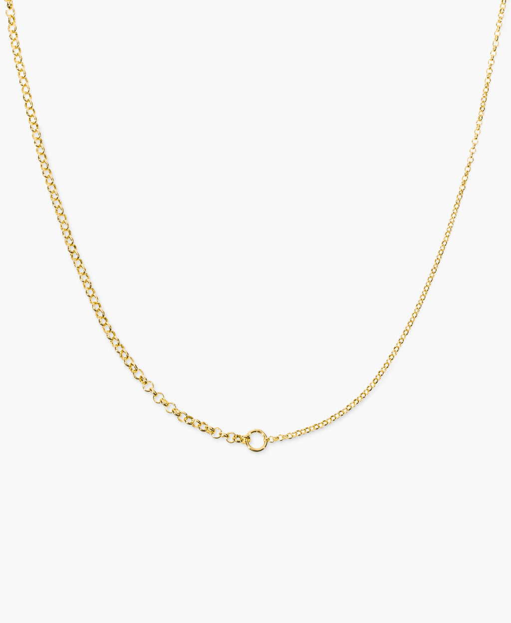 Gold Half-and-Half Chain Necklace