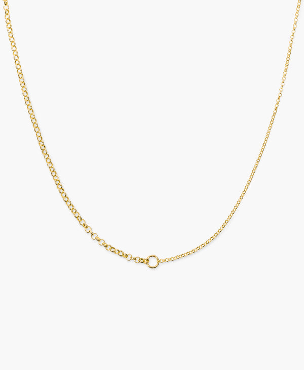 Gold Half-and-Half Chain Necklace