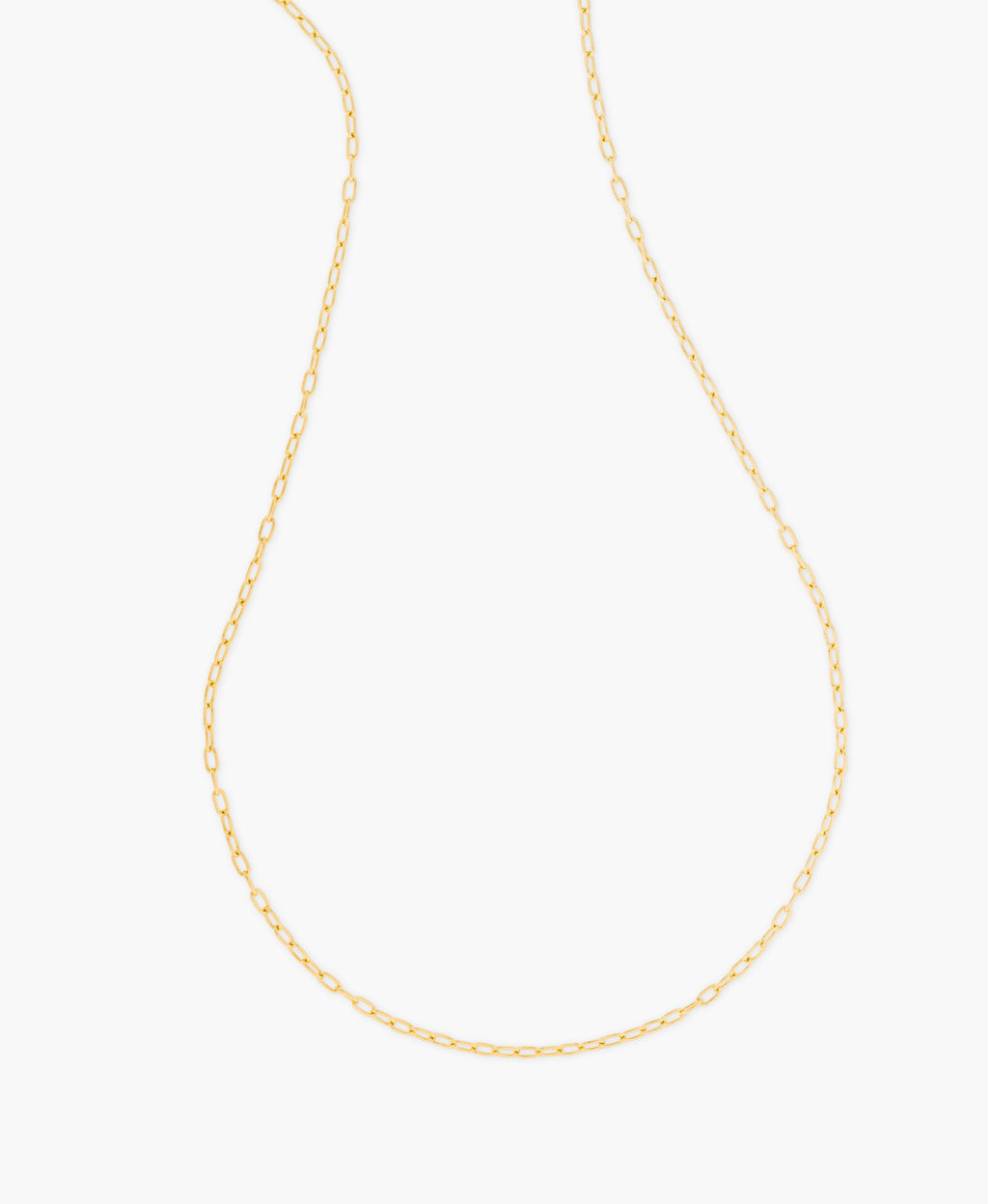 Micro Paperclip Chain Necklace 30" in Gold