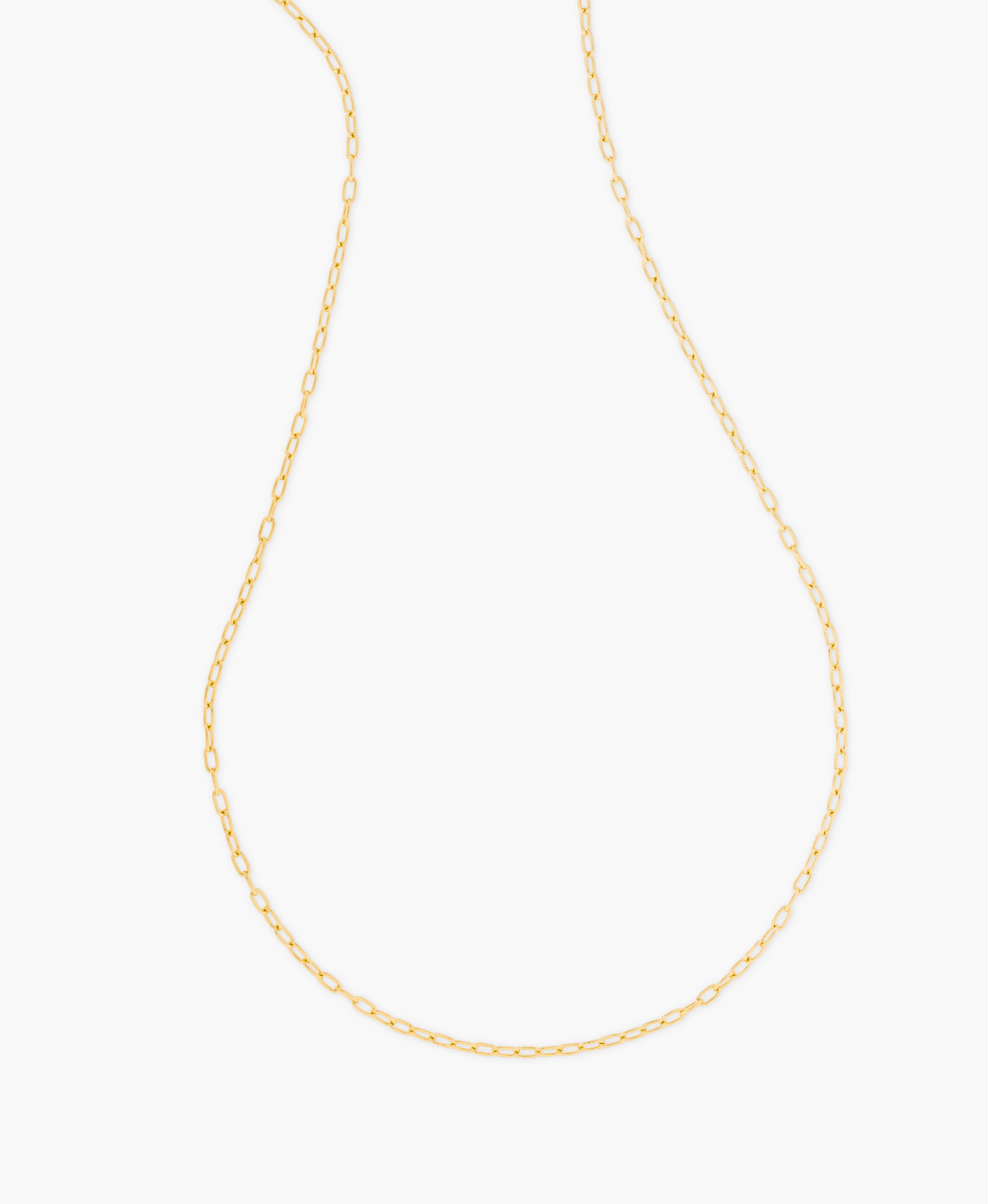 Micro Paperclip Chain Necklace 30" in Gold