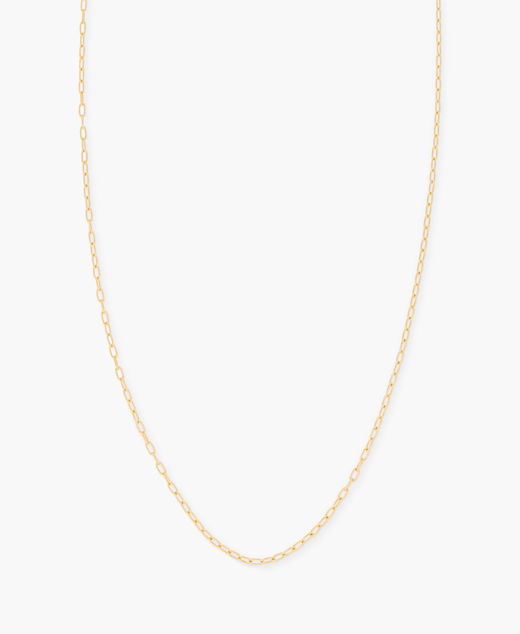 Micro Paperclip Chain Necklace 30" in Gold